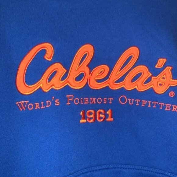 Cabelas Blue Hoodie Sweatshirt M Cotton/Polyester Blend Made In China - Picture 5 of 10